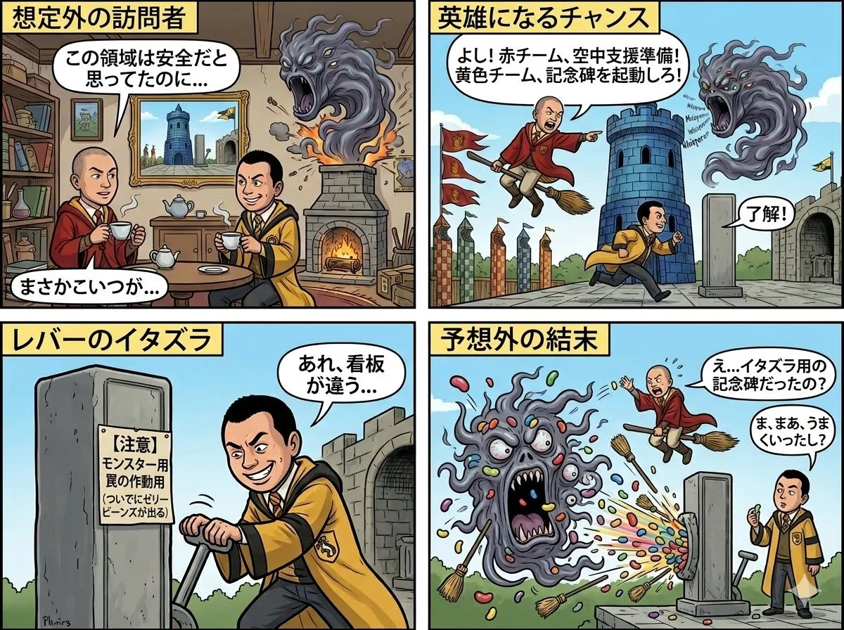 4-panel manga: Nobita's Great Adventure into the Underworld - Stylized Style
