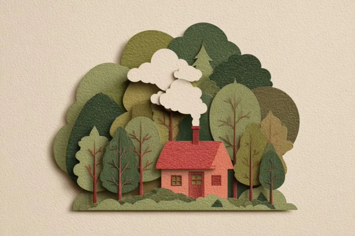Layered Papercut Illustration - Modern Style