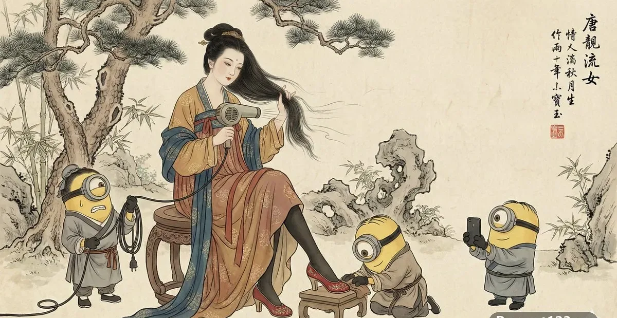 A Traditional Chinese Ink And Color Painting In Gongbi Style