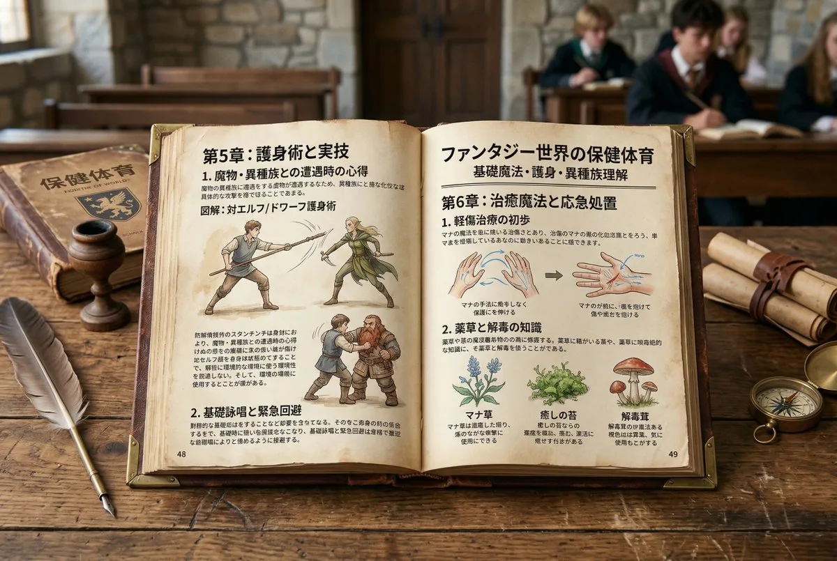 Fantasy World Textbook Page: A Crafted Take