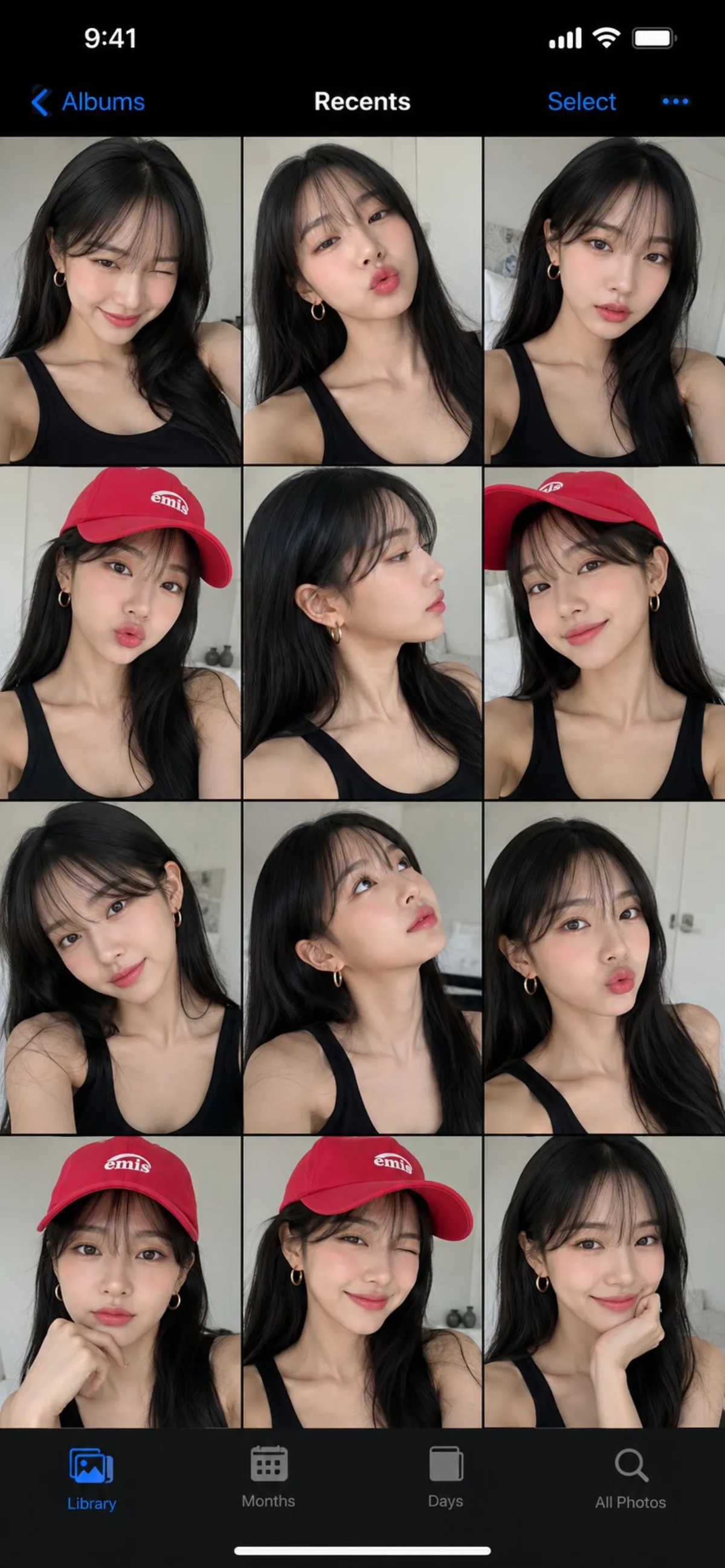 Ultra Realistic Asian Woman Selfie Collage Smartphone Gallery - Studio-Grade Sty