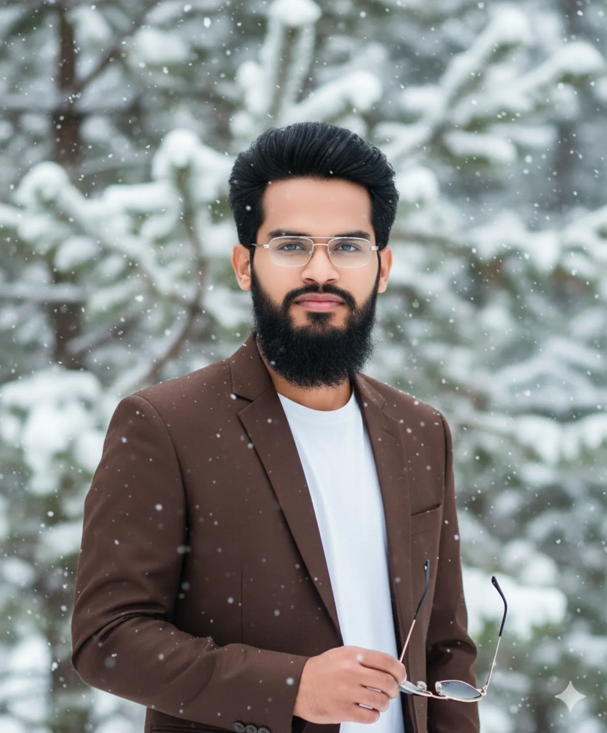 Hyper-realistic DSLR Portrait of a Young Man in Snow