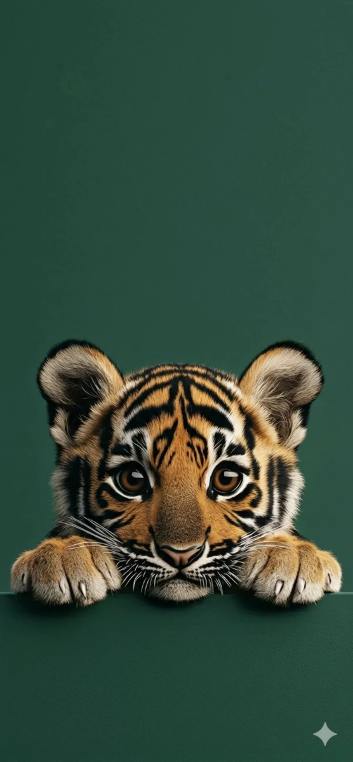 Studio-Grade Baby Tiger Cub Portrait with Intense Gaze