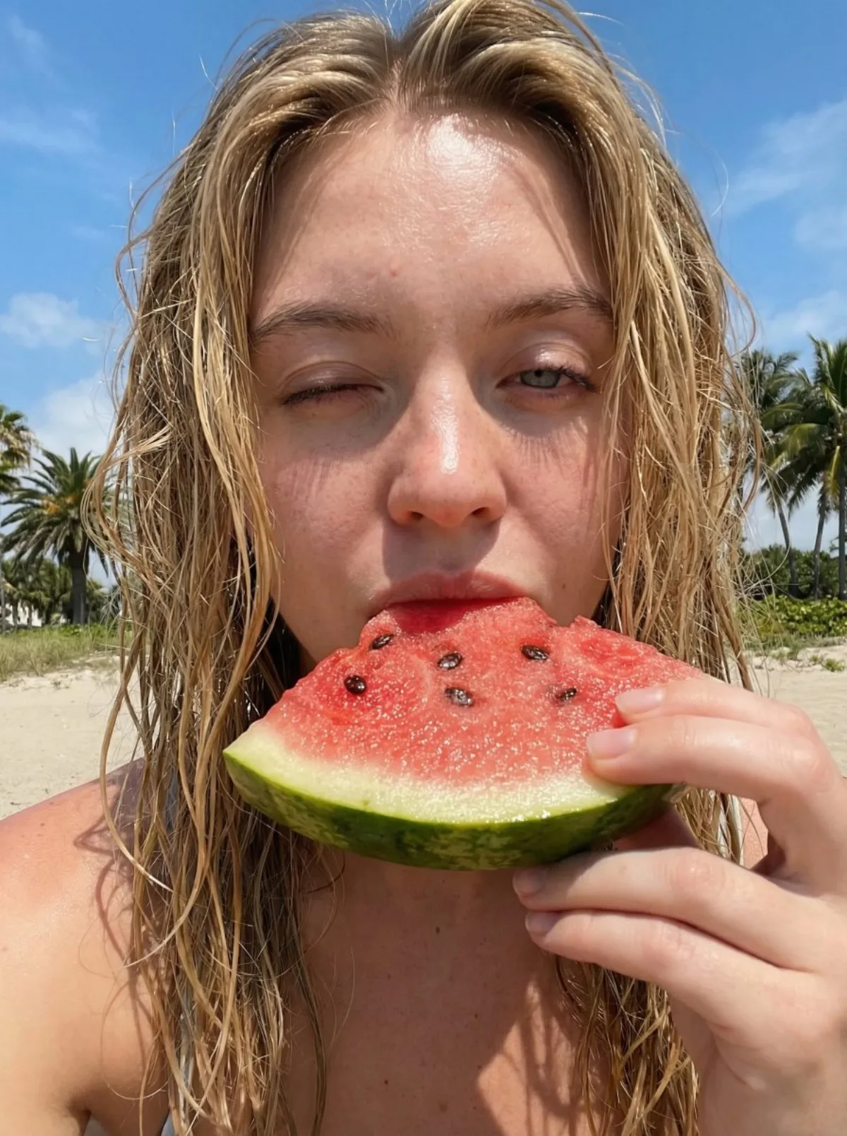 Studio-Grade Outdoor Summer Selfie with Watermelon