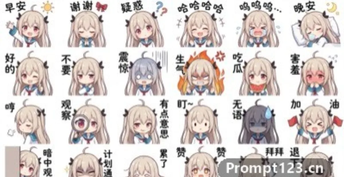 24 Q Character Sticker Pack