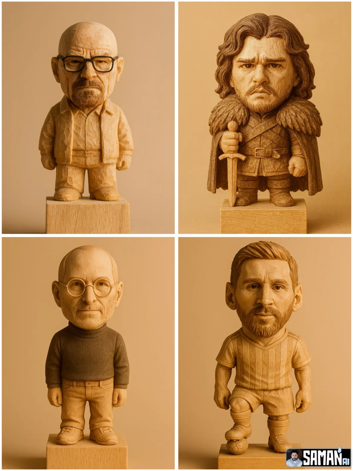 Chibi Wooden Figurines
