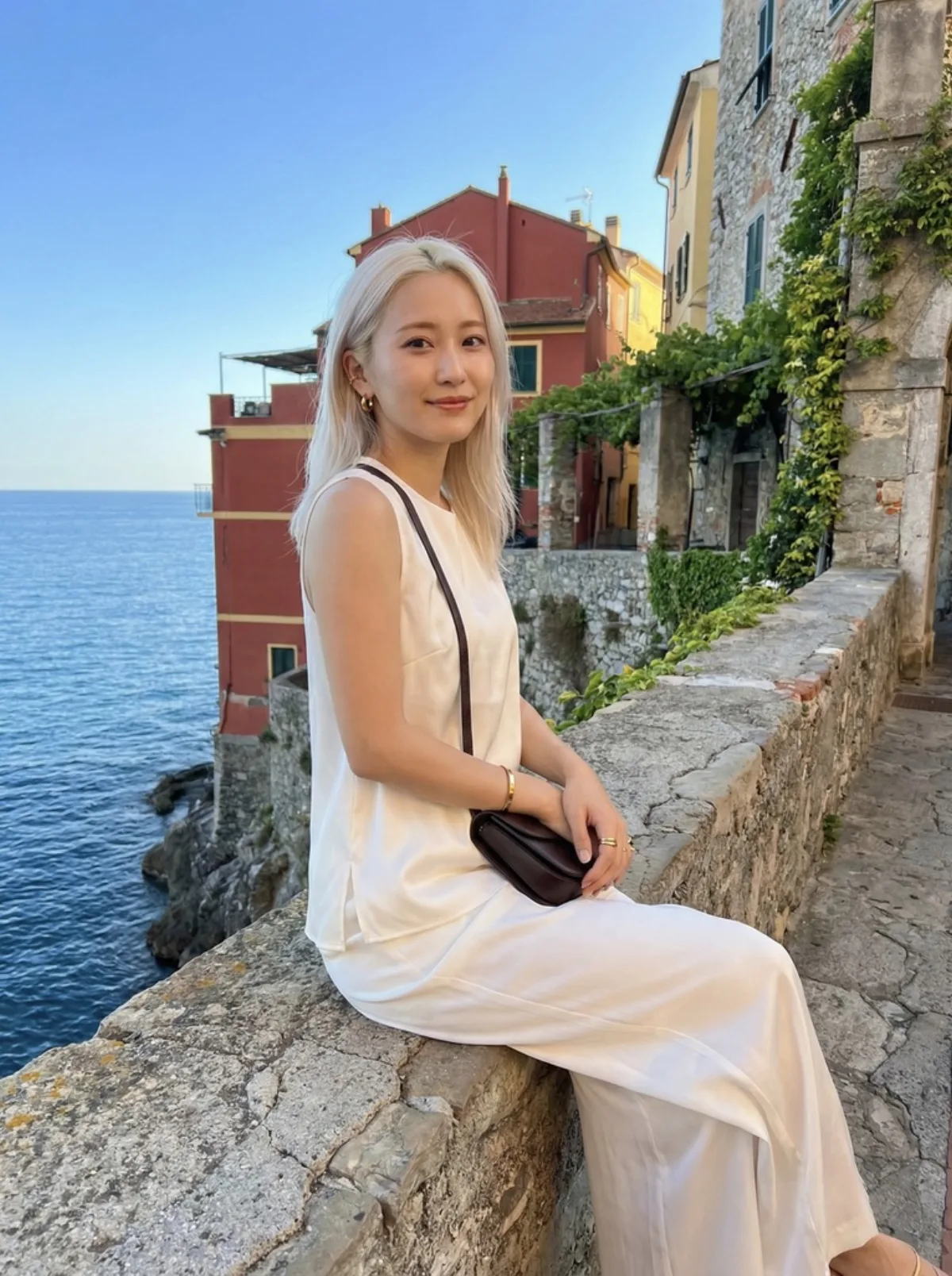 Studio-Grade Woman on Coastal Cliffside, Quiet Luxury Aesthetic