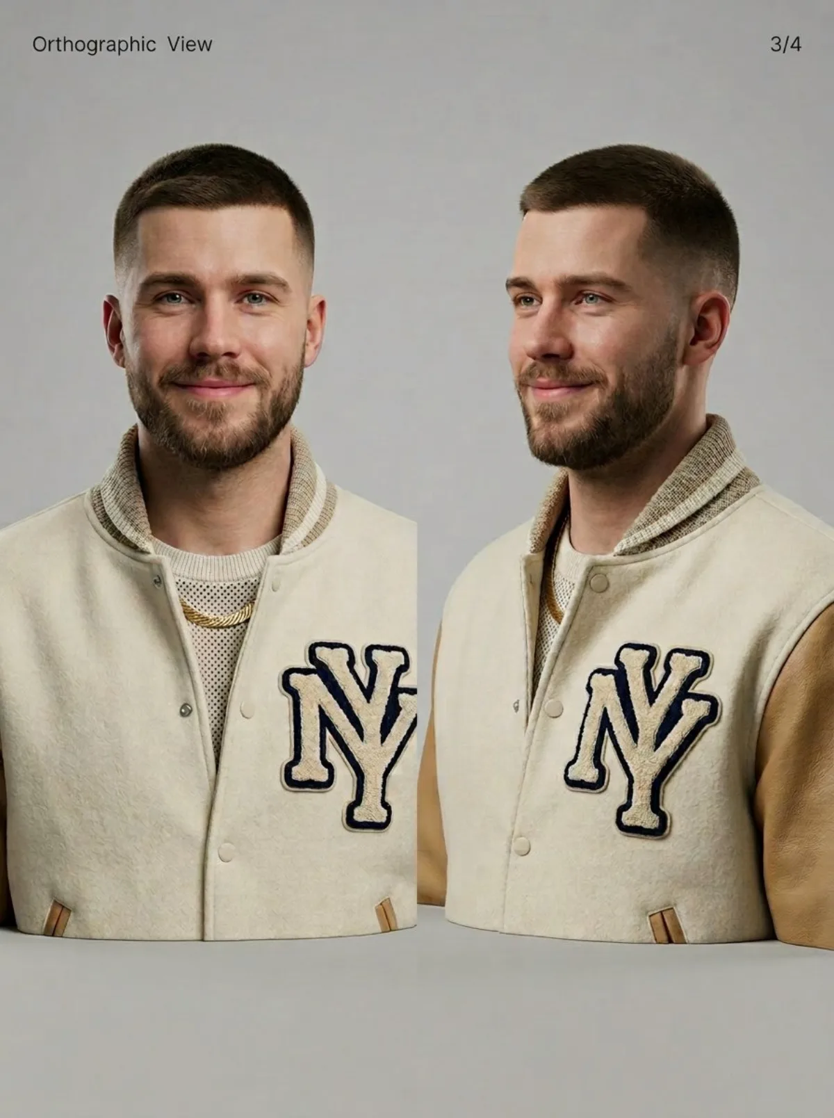 3D Character Sheet: Male with Varsity Jacket and Gold Chain: A Signature Take