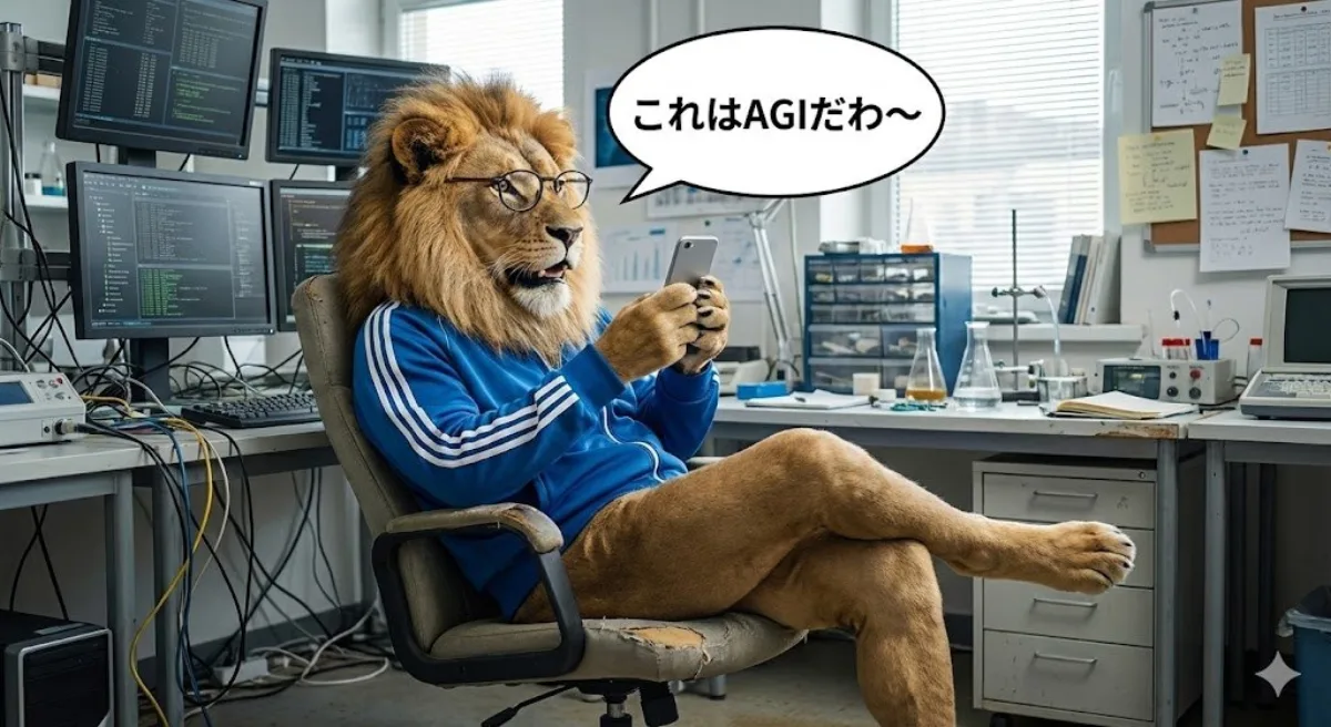 Casual AGI remark in a lab, realized in live action