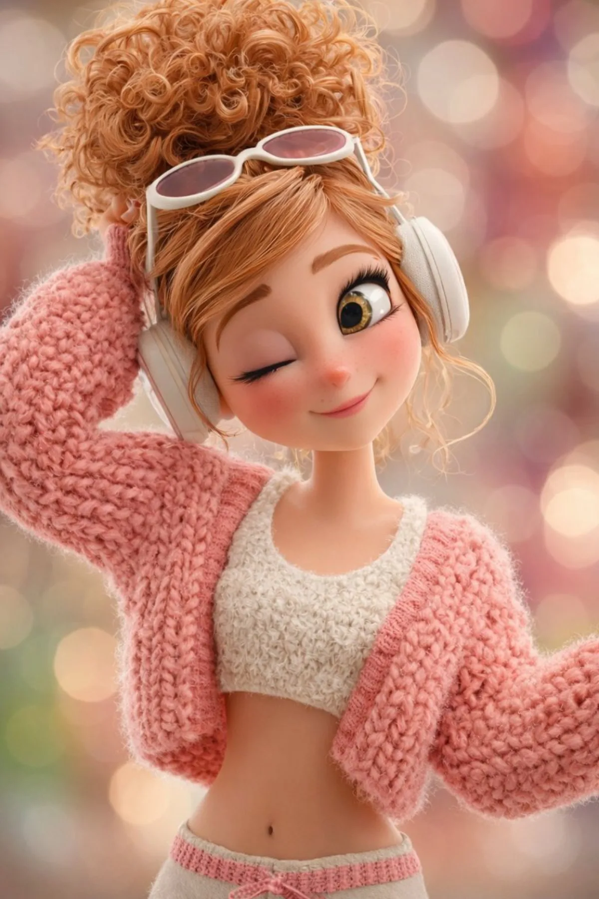 Stylized 3D Girl With Headphones