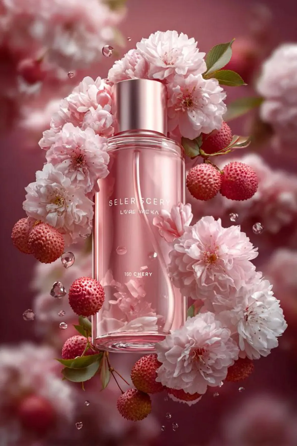 Prompt1 : 3D floating cosmetic bottle, gradient from juicy s (Curated)