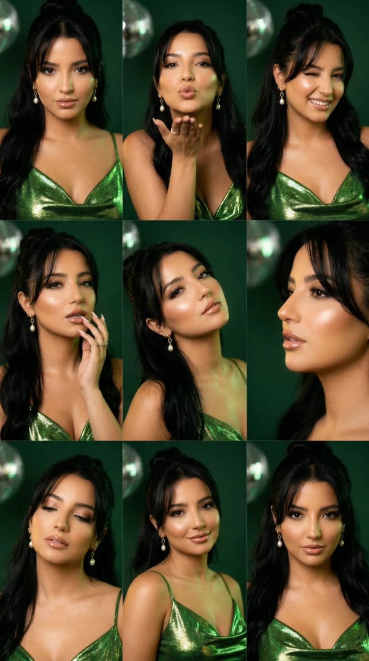 工作室级风Green Disco Feminine Editorial 9-Panel Grid