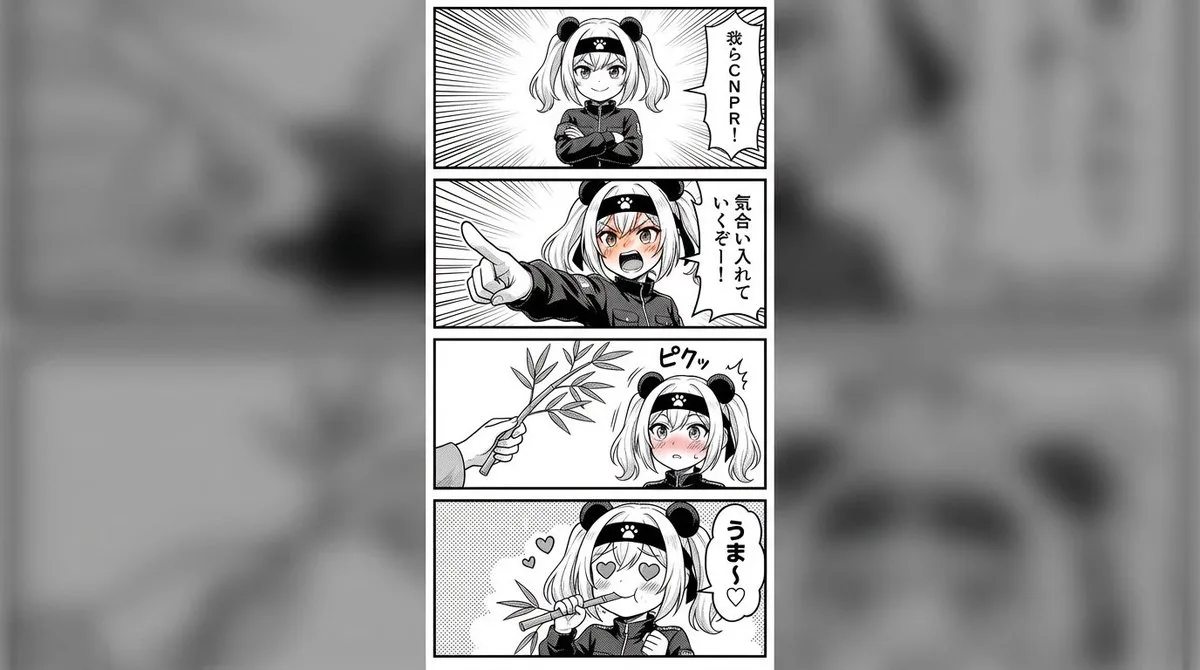 Four-panel anime-style manga image prompt