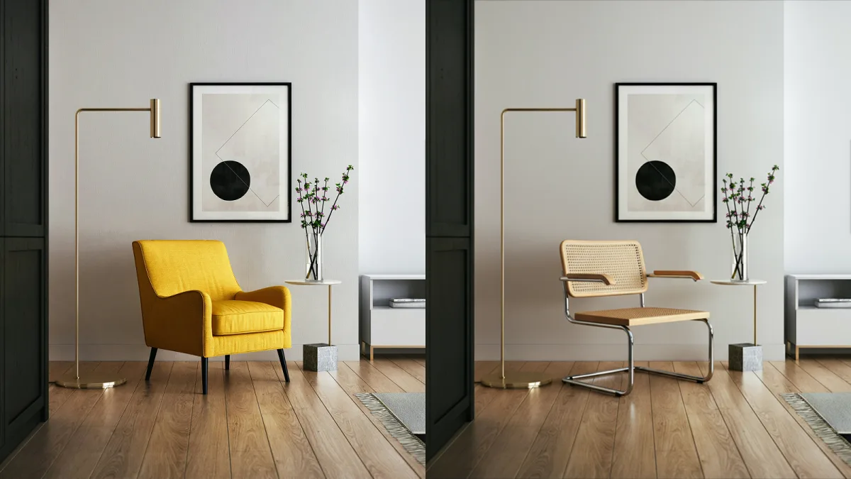 Refined Replace the chair in this photo with a Cesca Chair