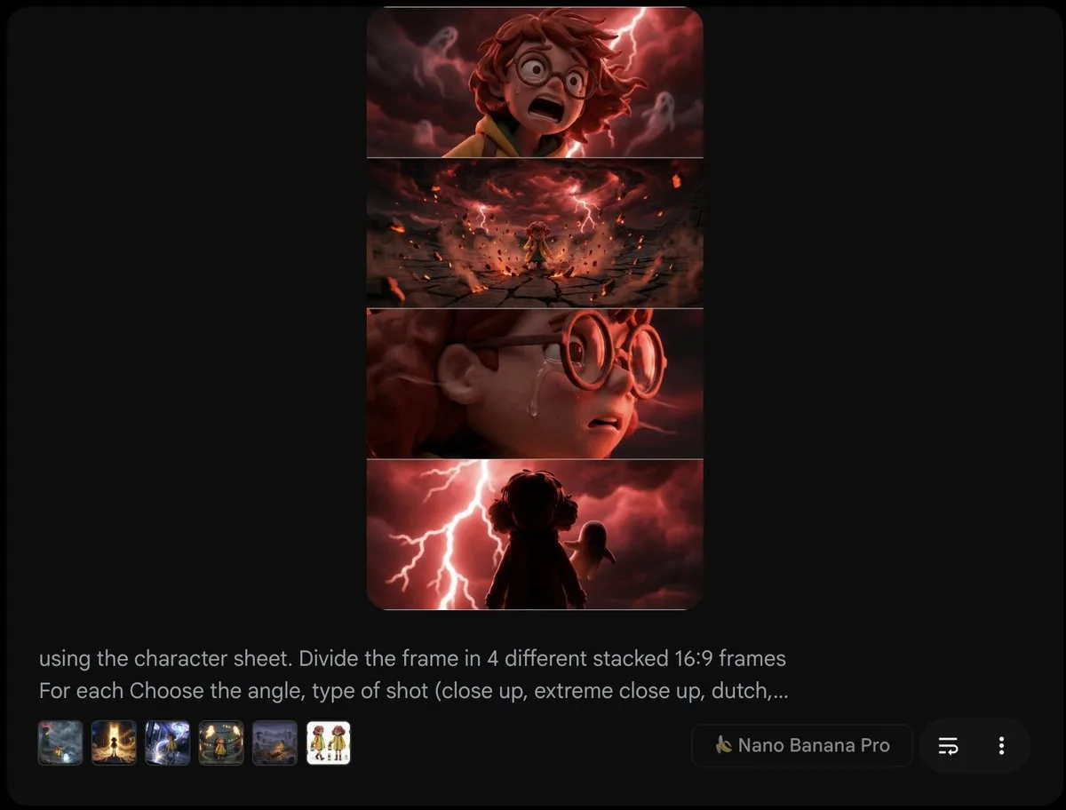 Four stacked frames of a single environment