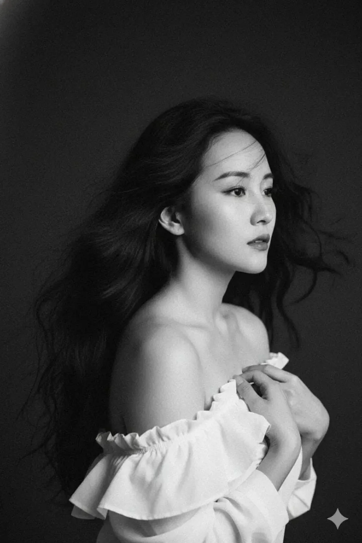 1990s Film-Style Black and White Portrait