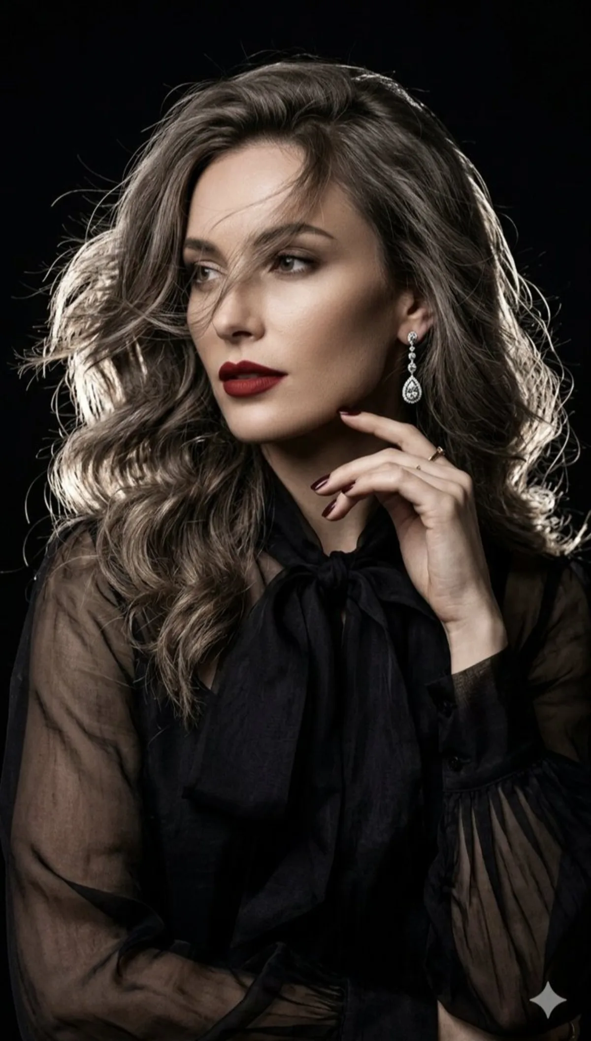 A Modern Cinematic High-Fashion Portrait of a Sophisticated Woman