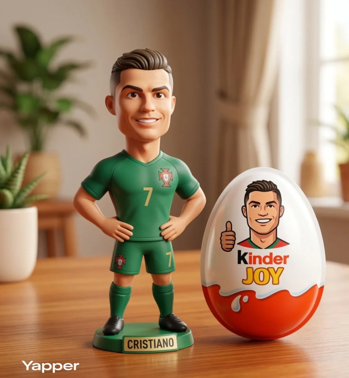 Stylized 3D Collectible Figurine with Kinder Joy Egg (Crafted)
