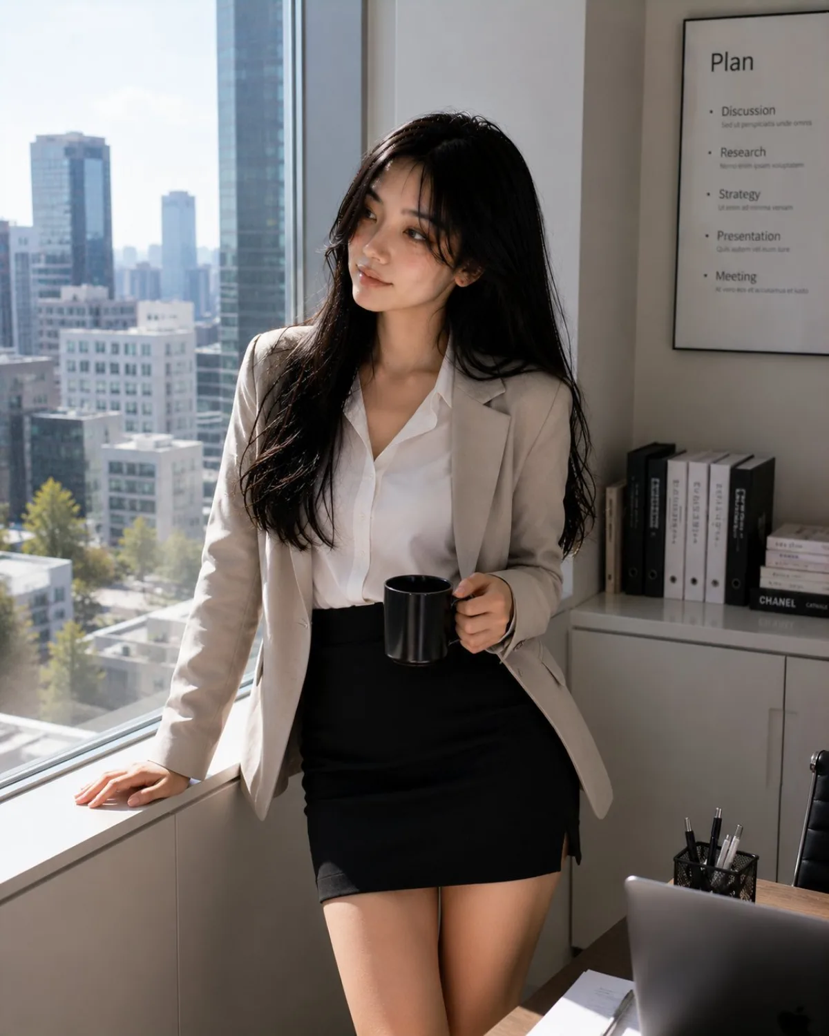 Modern Korean Office Woman Portrait