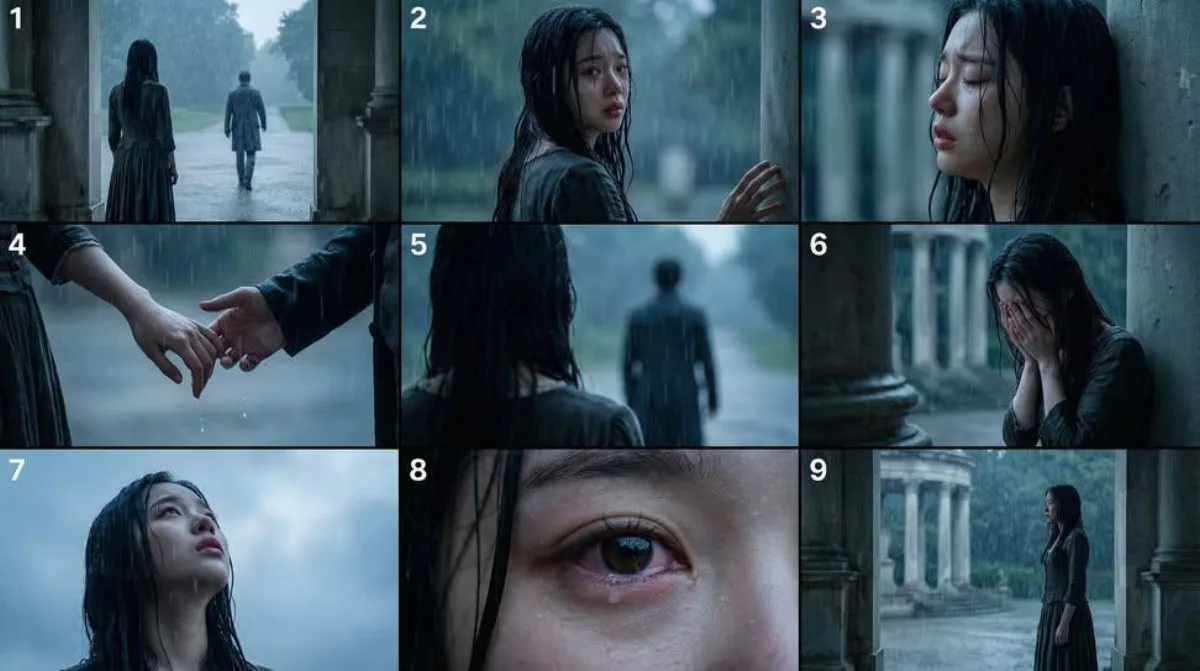 雨中离别：九格电影分镜 · 格调演绎
