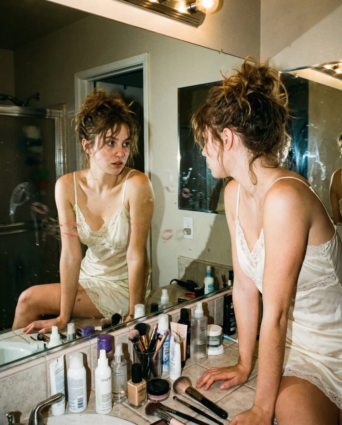 A Premium Mirror Selfie Midnight Flash Whisper