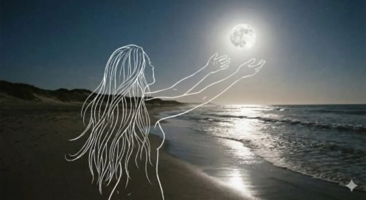 Hand-drawn white outlines to depict figure pose