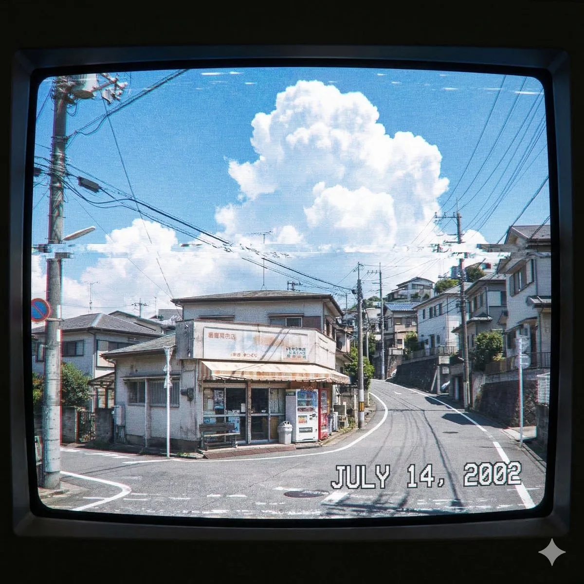 Japanese Suburb in 2000s Old Footage Style (Refined)