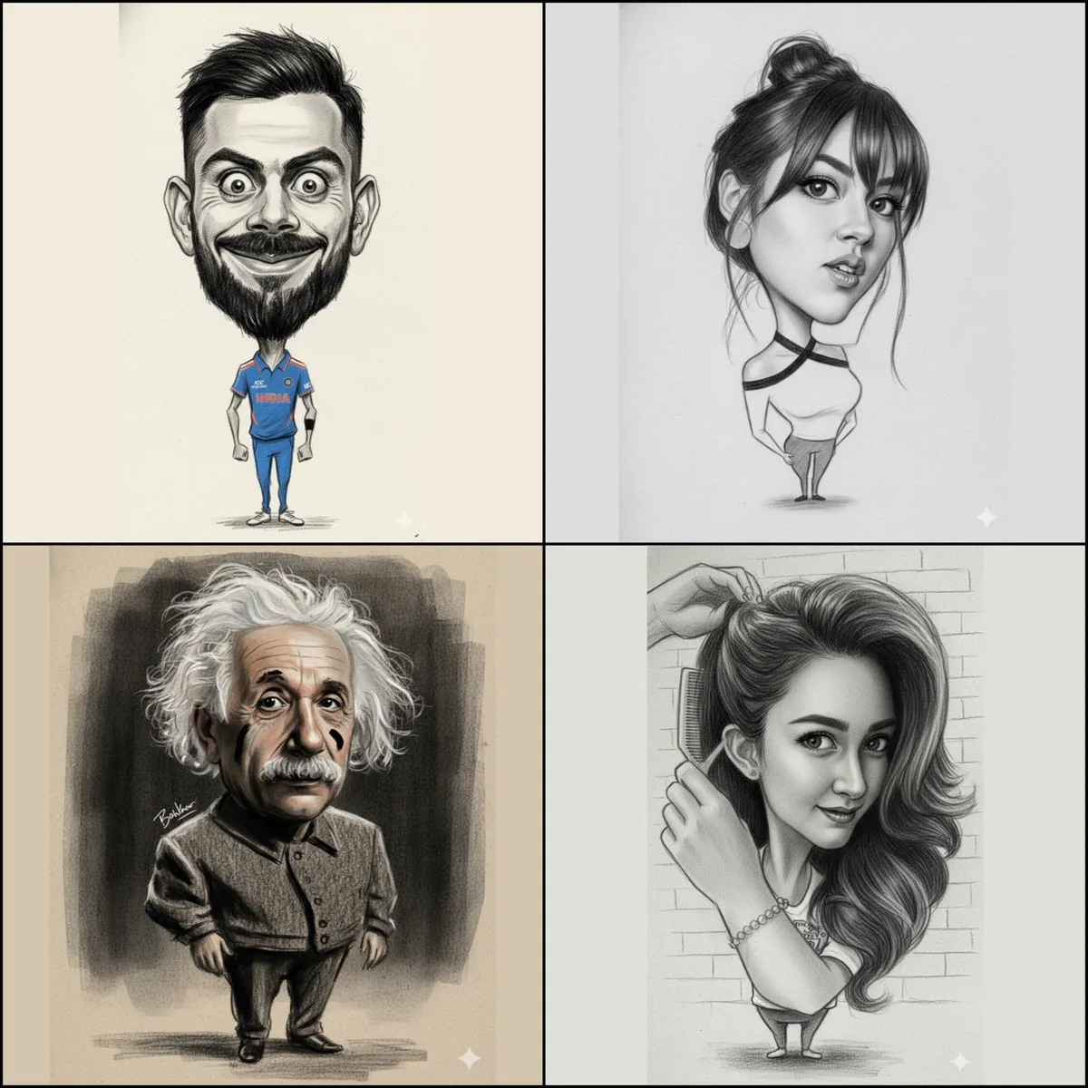Pencil Style Big Head Cartoon