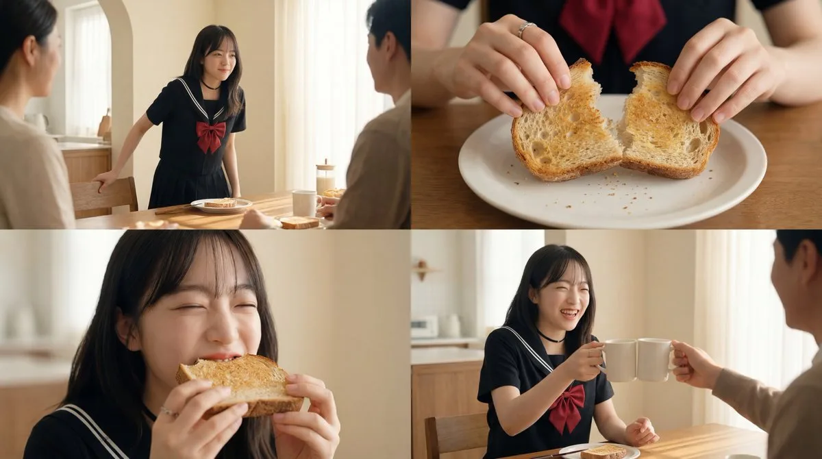 Family Breakfast Scene with ASMR Sounds - Curated Style