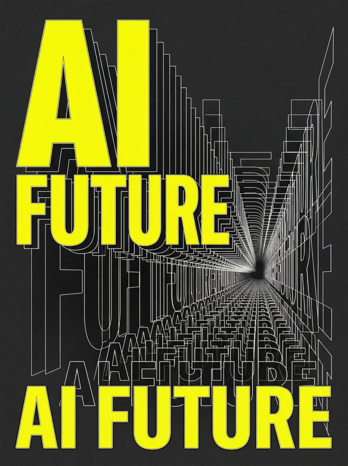 Dramatic Perspective Typography: AI FUTURE (Signature)