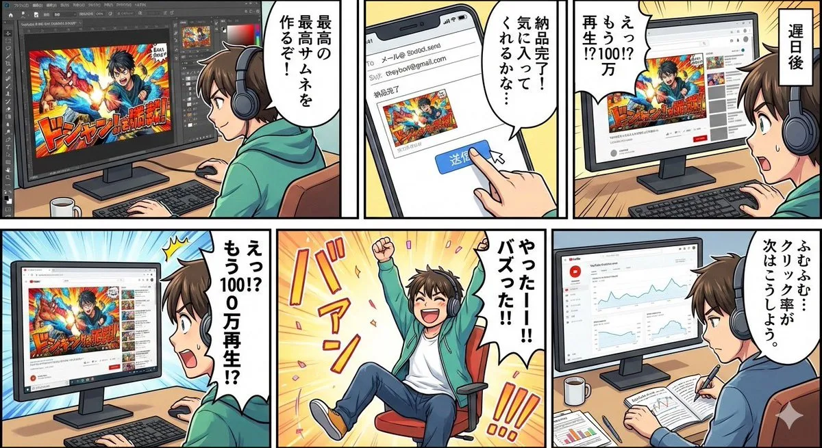 五格漫画：YouTube缩略图制作流程