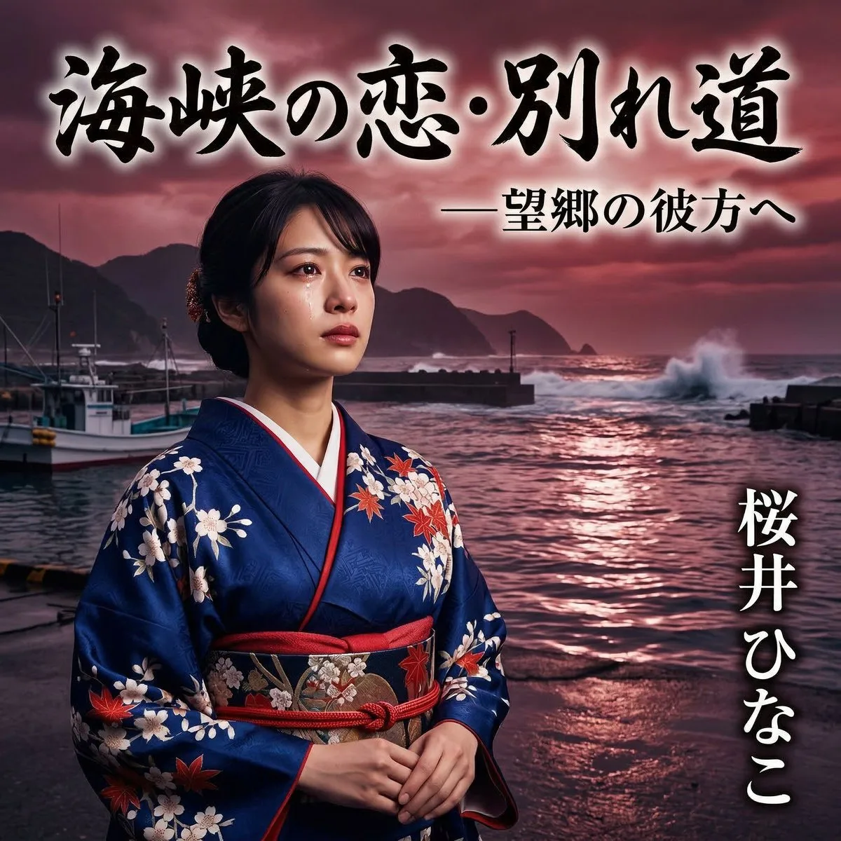 Editorial Enka CD Jacket Design with Dramatic Lighting