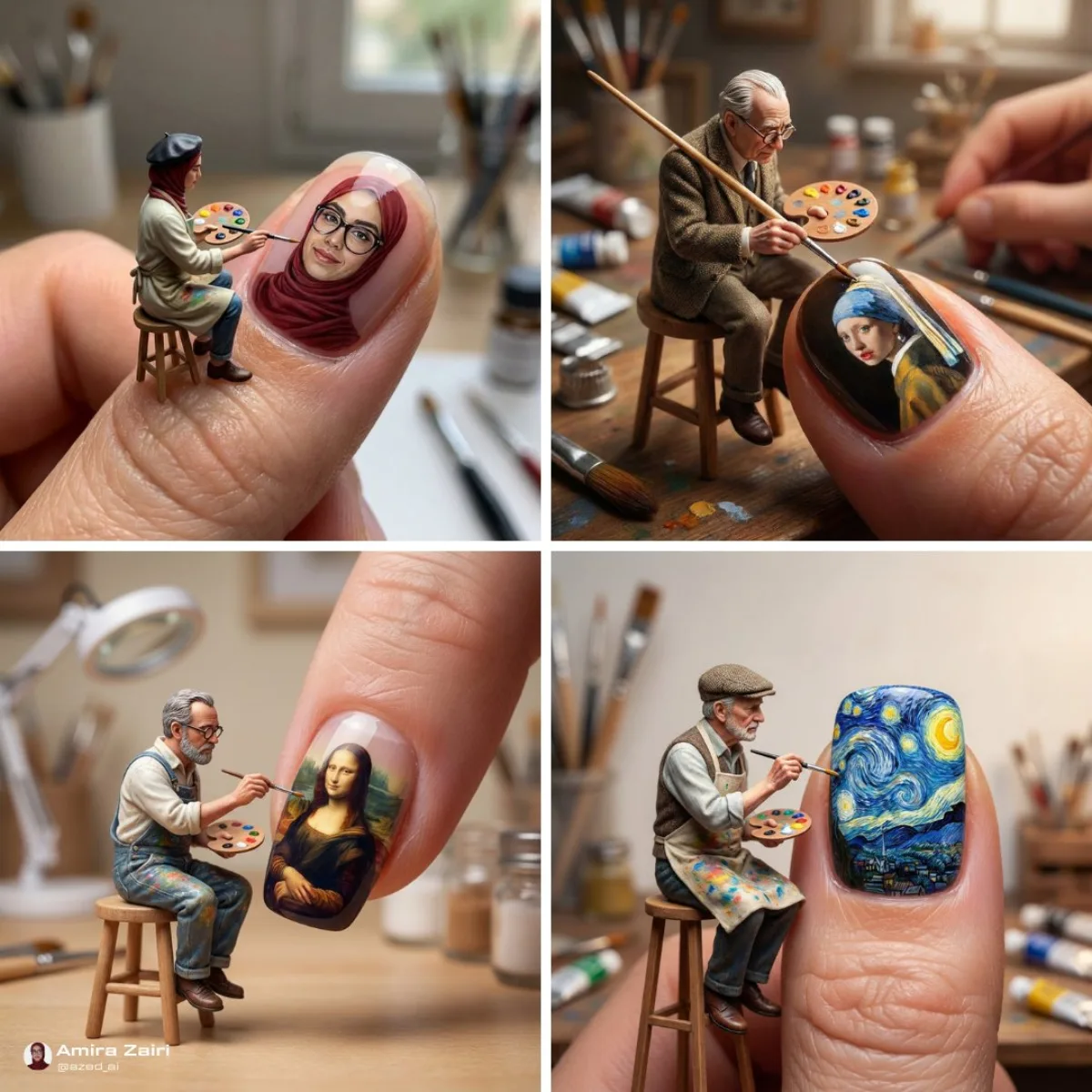 Miniature Art on Fingernails