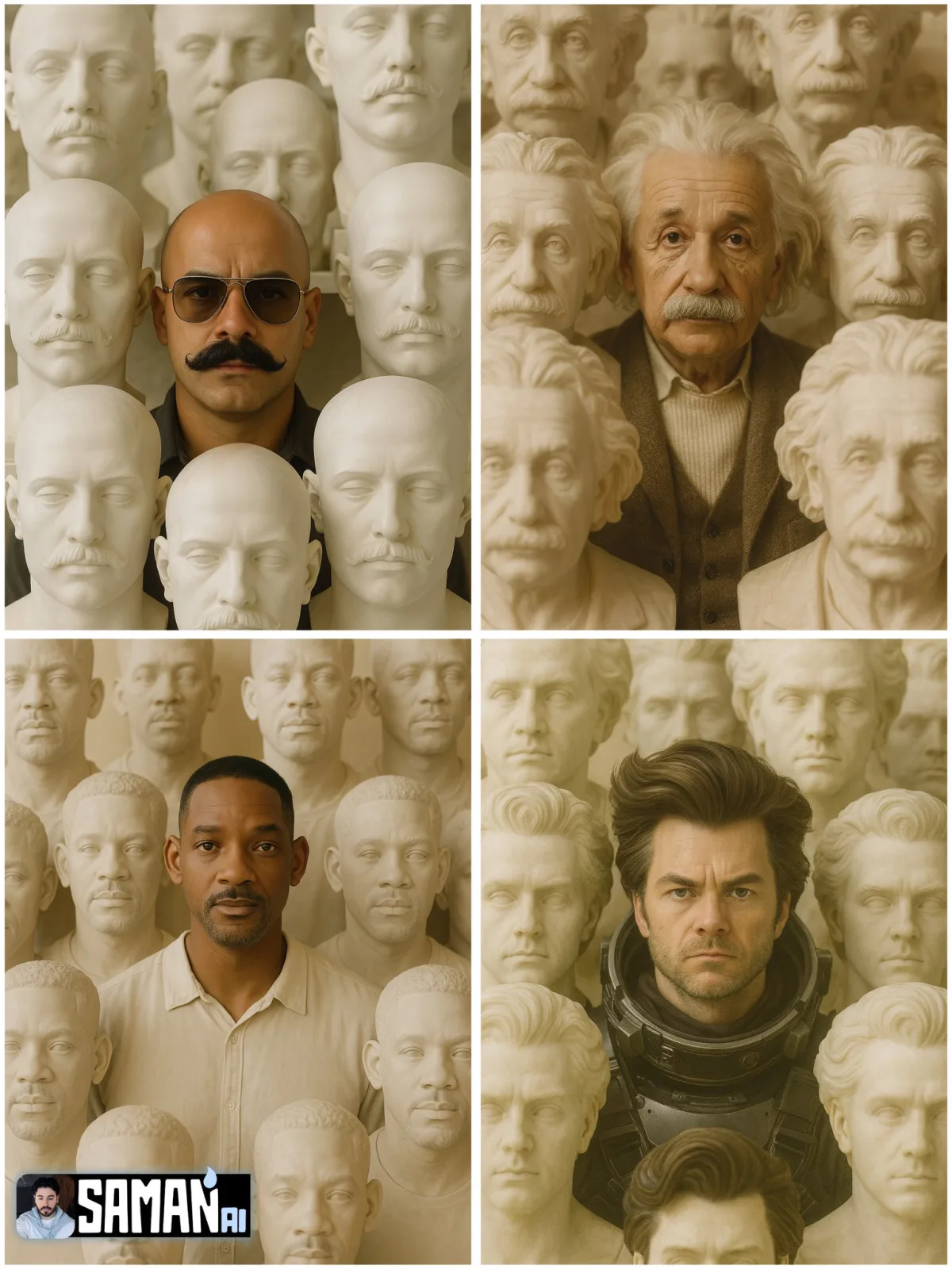 Hyper-Realistic Portrait with Plaster Center (Crafted)