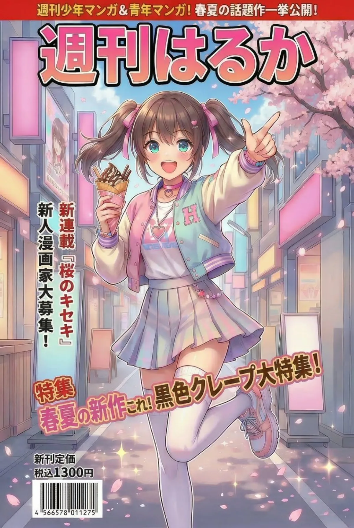Haruka Eating Crepe, Pointing at Reader