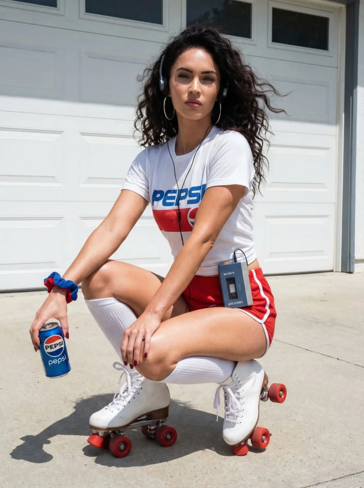 Megan Fox Look-Alike 80s Retro Athleisure Portrait