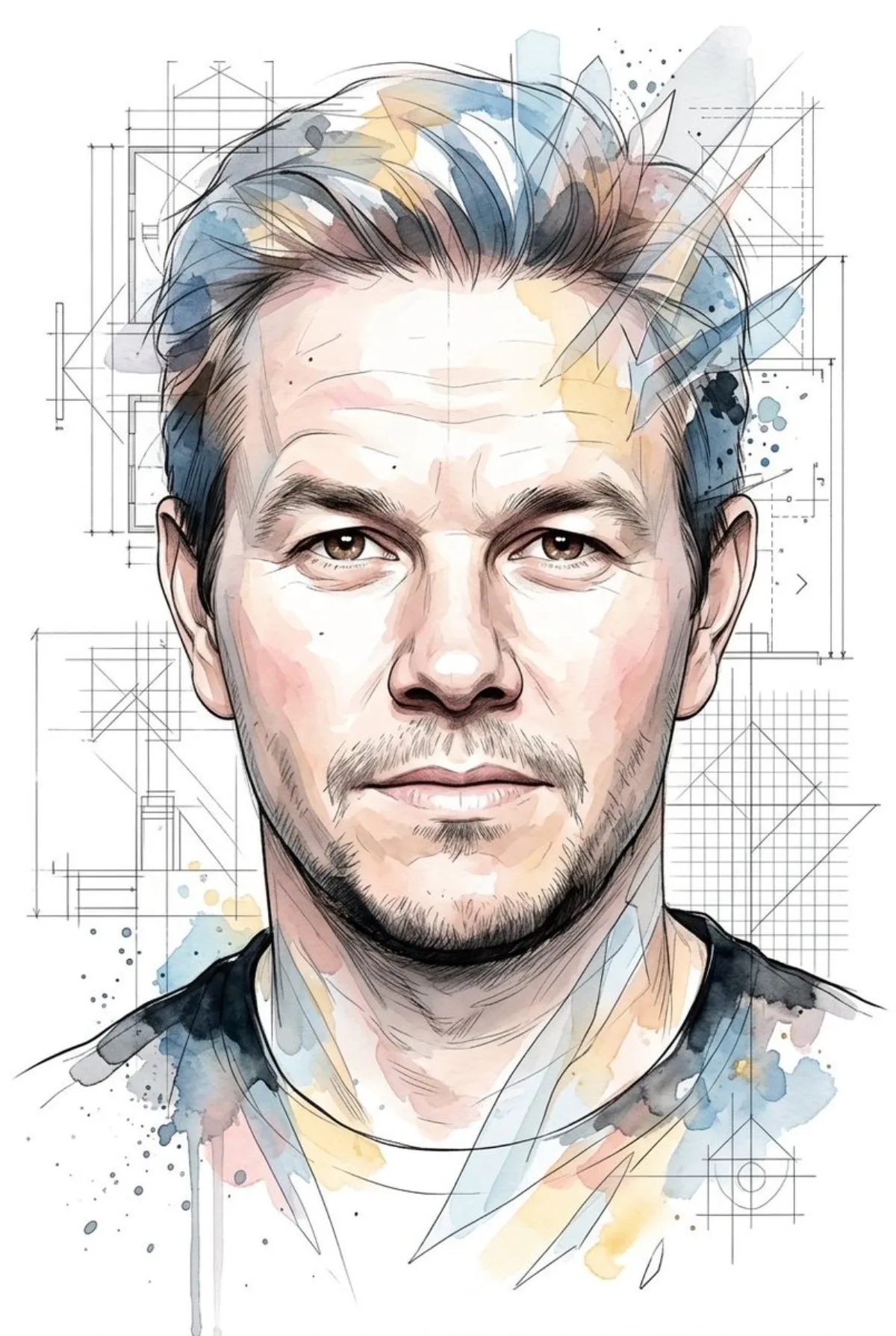Illustrative Realism Portrait with Watercolor & Ink (Modern)