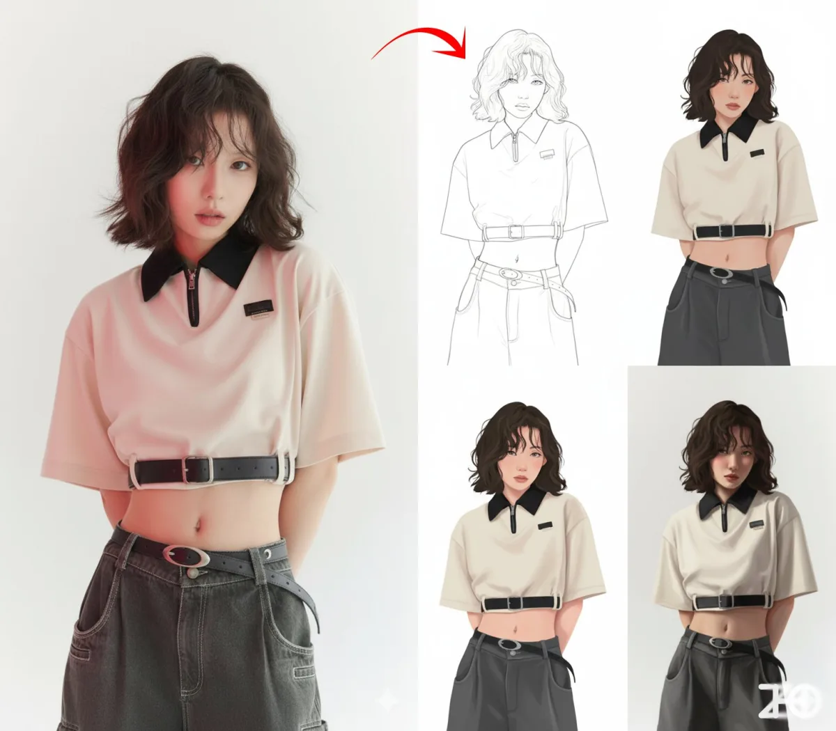 Character Drawing Process In Four Steps