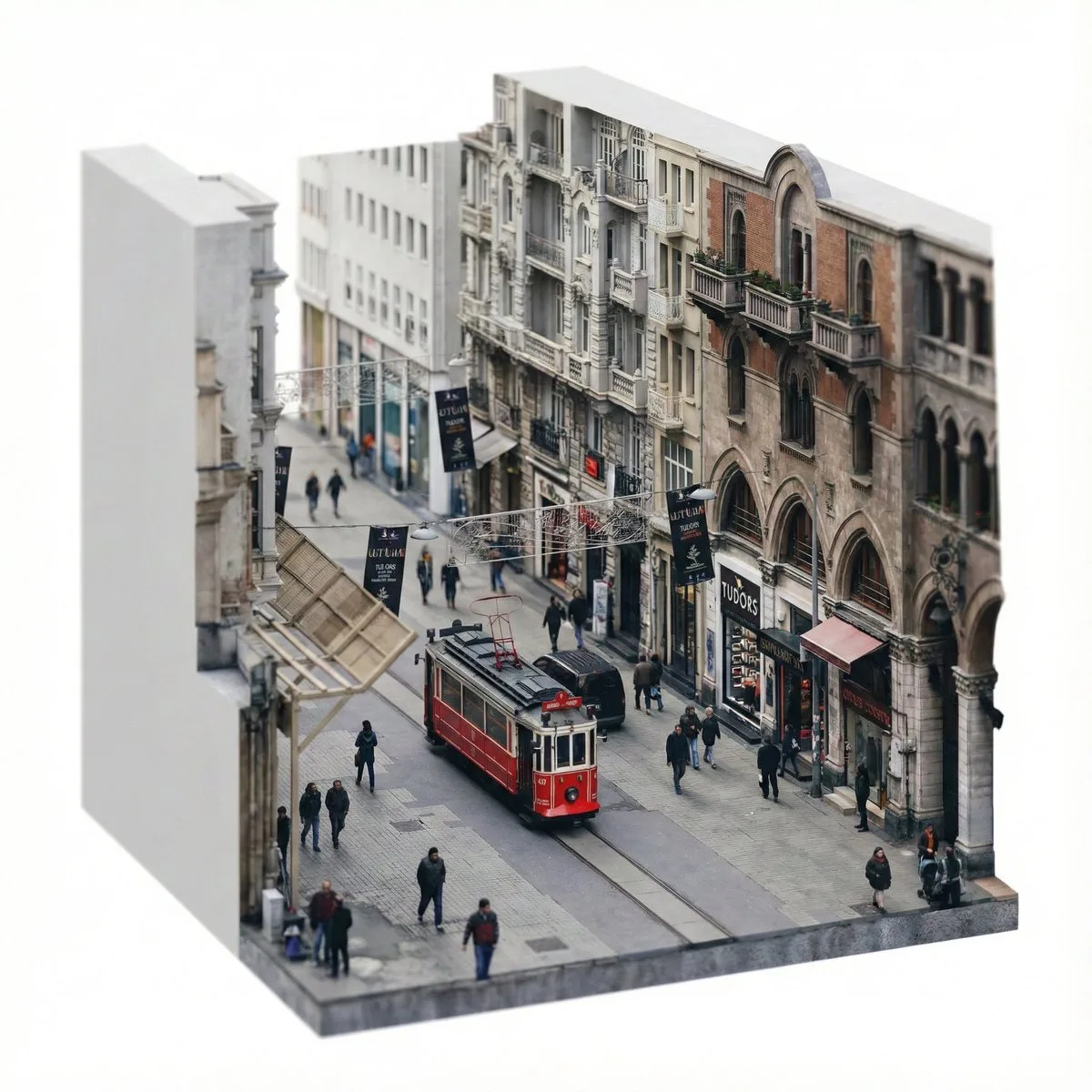Isometric Miniature City Slice - Hero Style