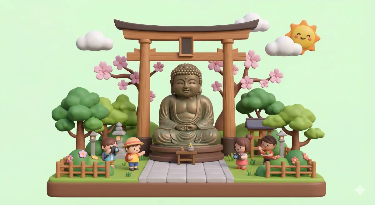 Render the location 35.31686, 139.53574 in a cute 3D style.