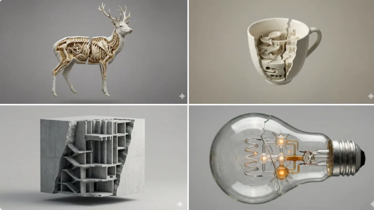Curated Object Split by Geological Fault, Revealing Inner World