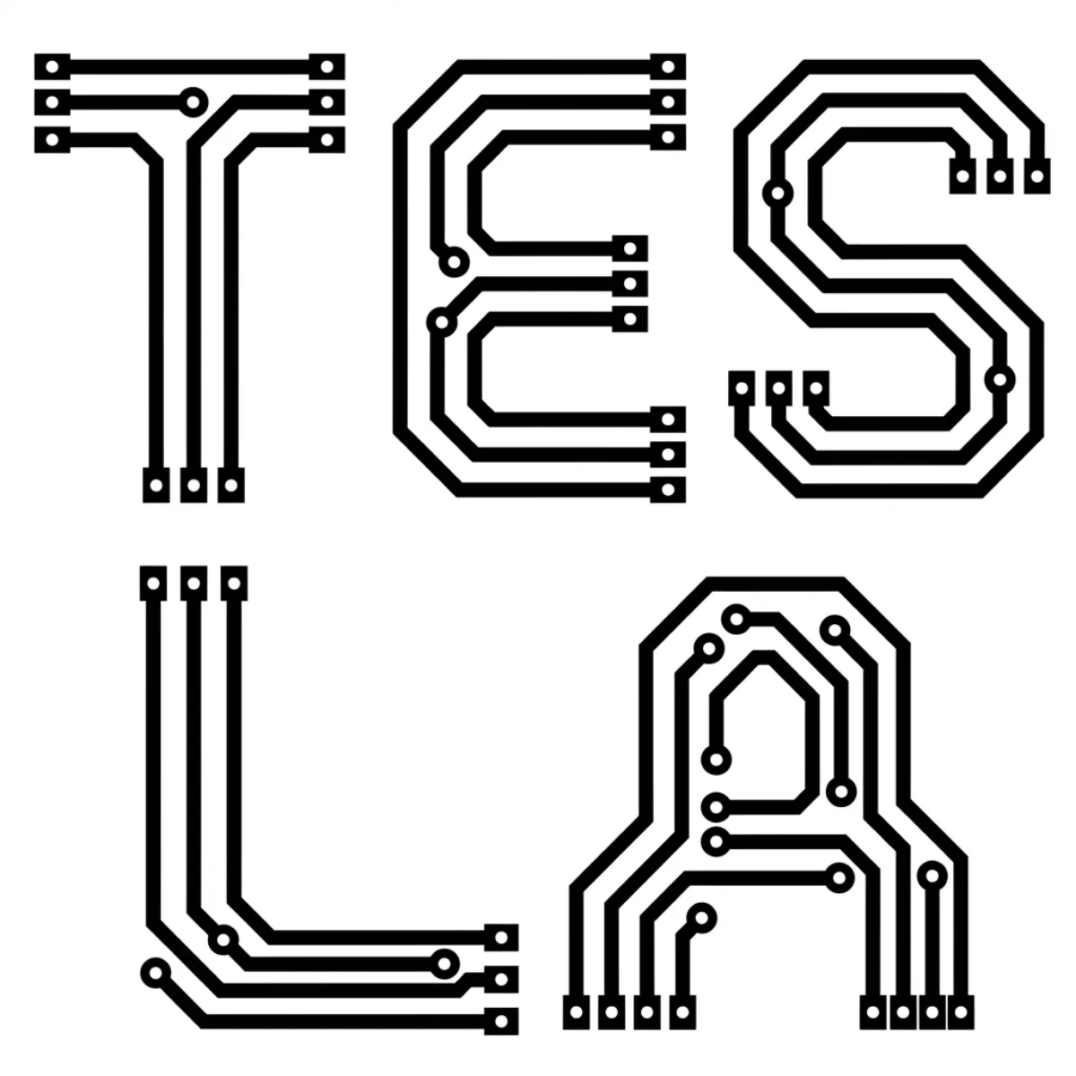 Word Constructed from PCB Traces (Hero)