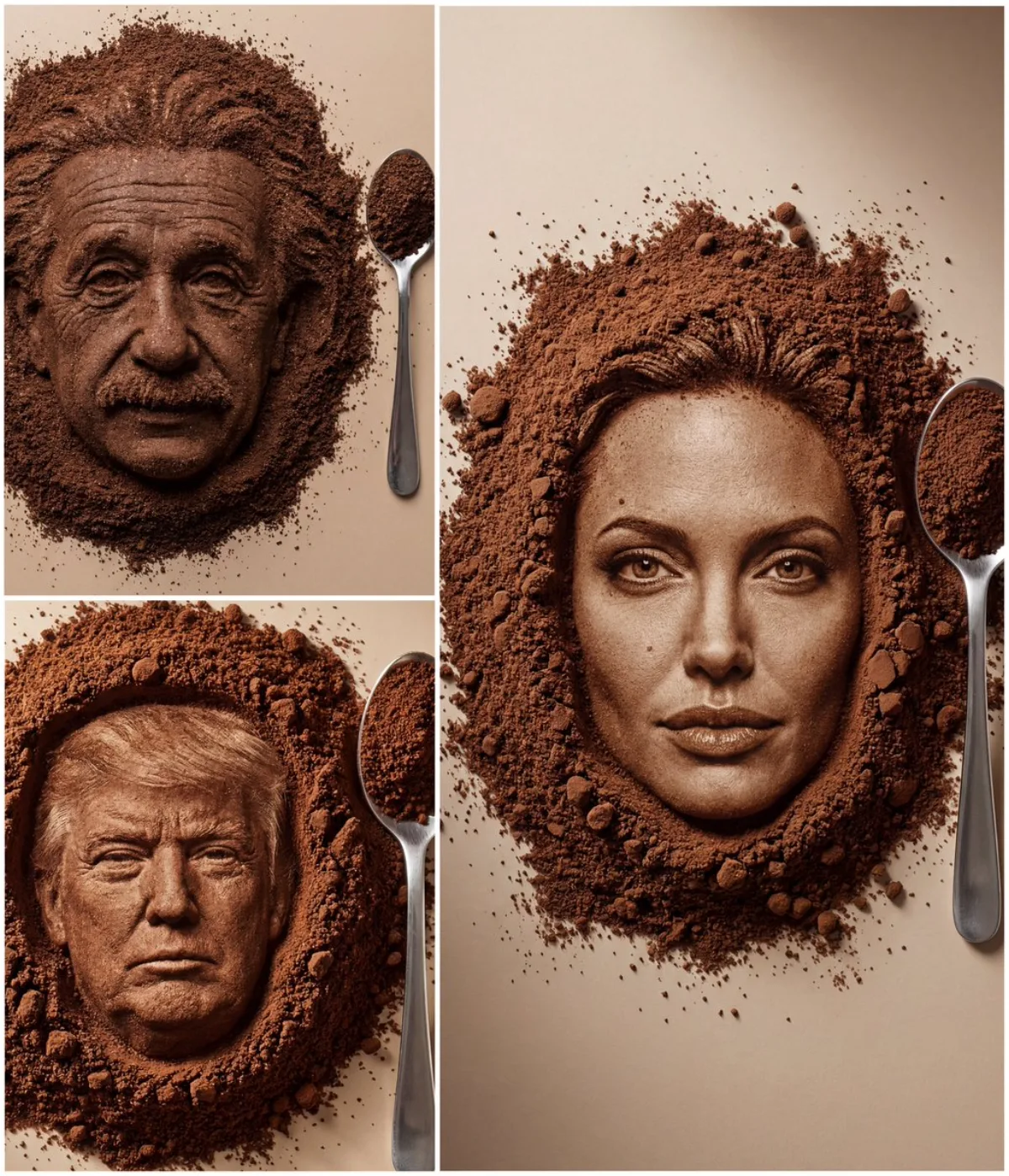 Coffee Powder Relief Portrait (Curated)