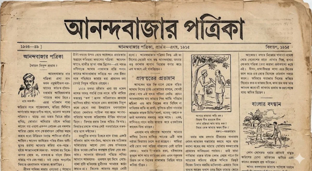 Signature 1915 Bengali newspaper page reconstruction