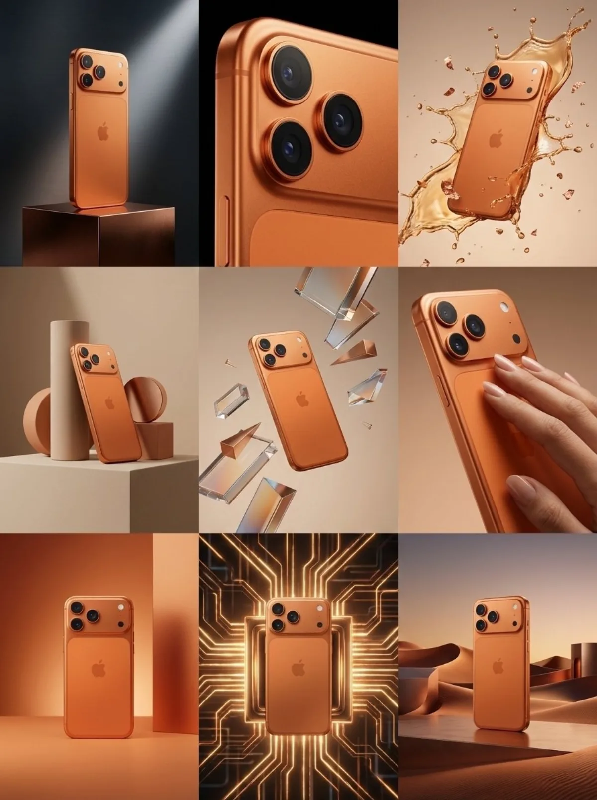 iPhone 17 Pro 概念广告九宫格（高级感风格）