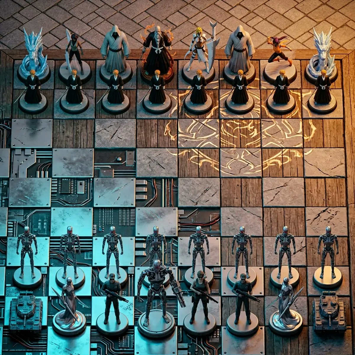 超现实等距3D国际象棋，对立阵营（精选风格）