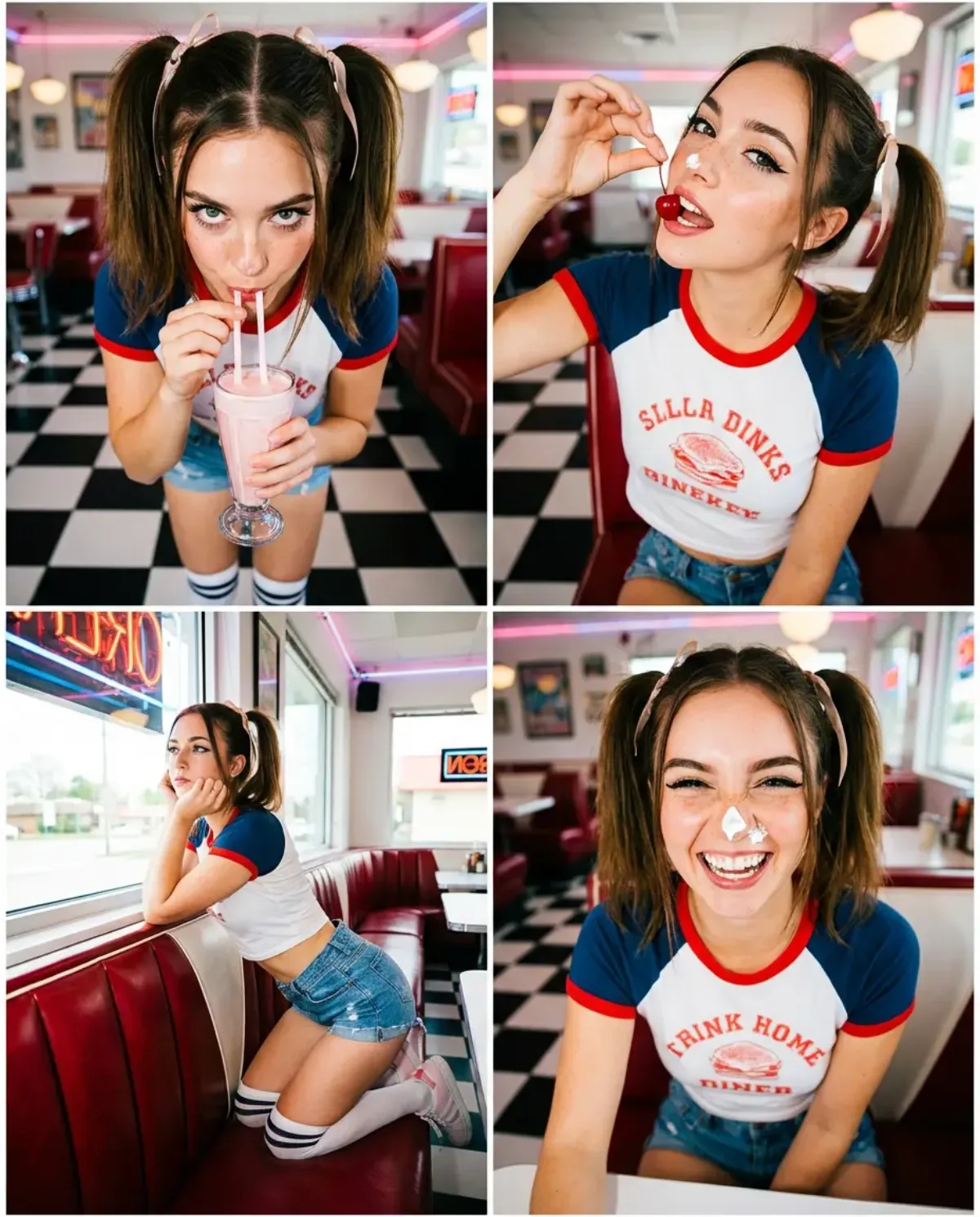 Refined Retro Diner Influencer Photoshoot