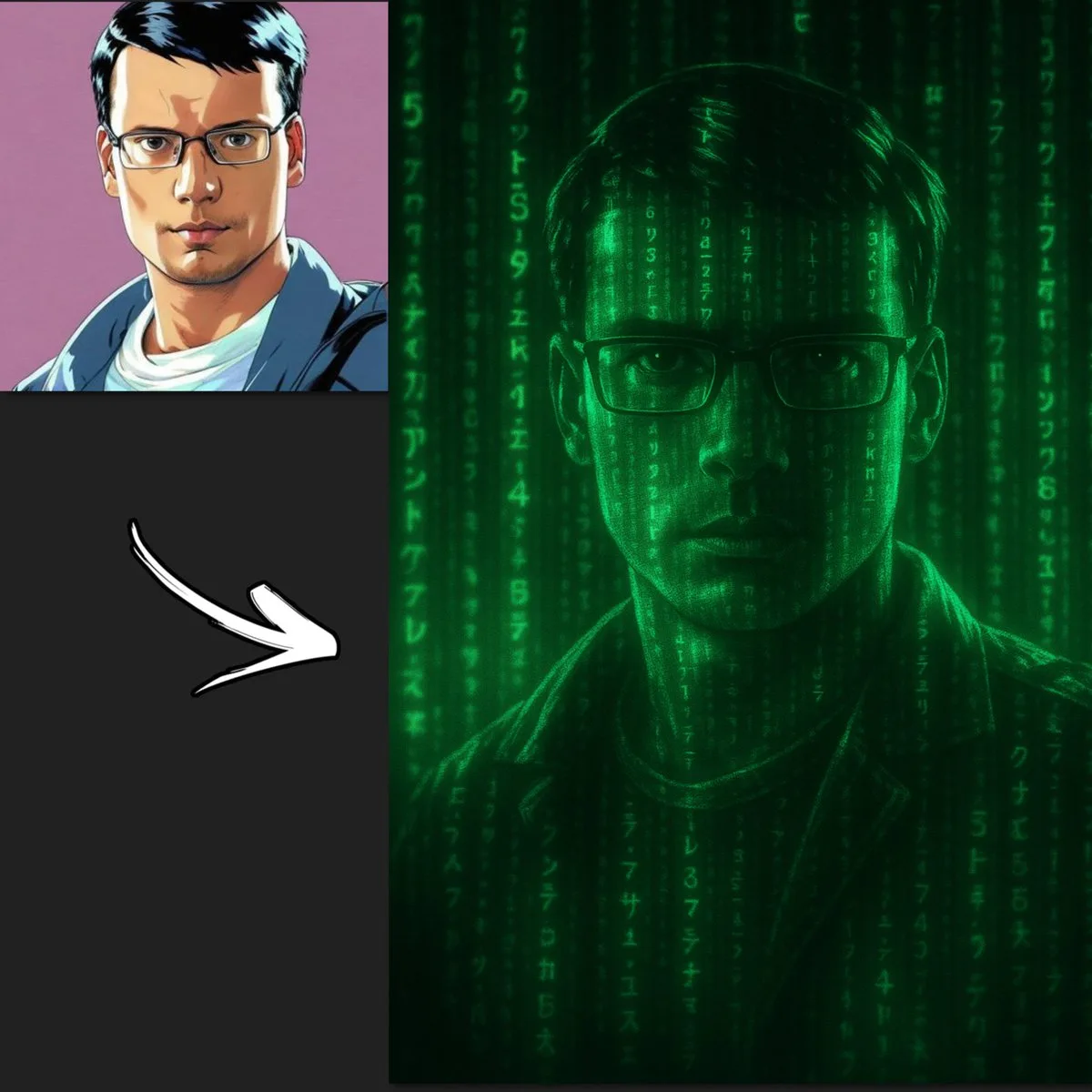 Matrix Green Code (Stylized)