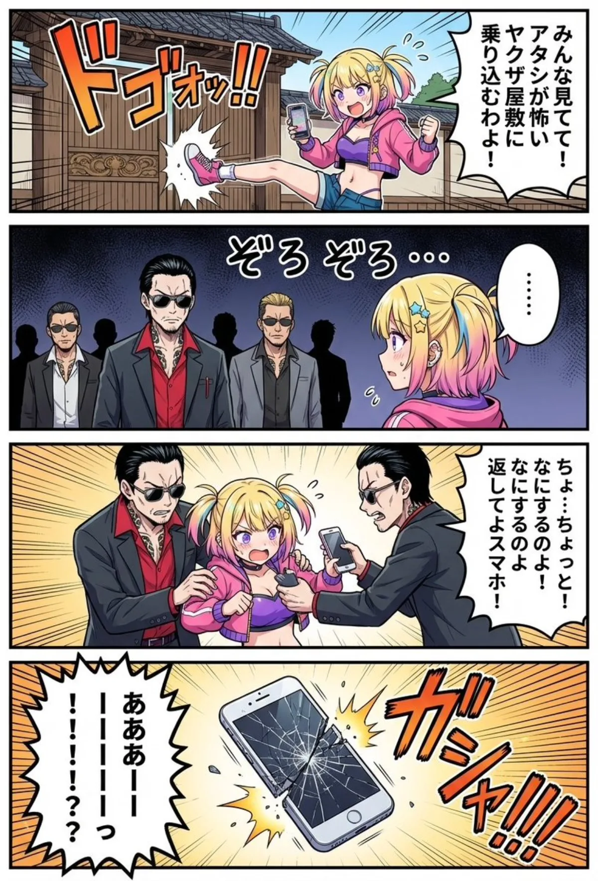 濑奈与黑帮宅邸四格恐怖漫画 · 主图演绎