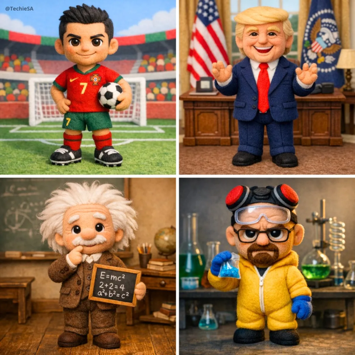 毛毡制成的友好卡通全身玩具 · 匠心演绎